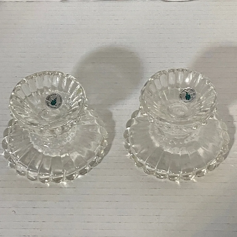 PartyLite Glass Candle Holder Set of 2